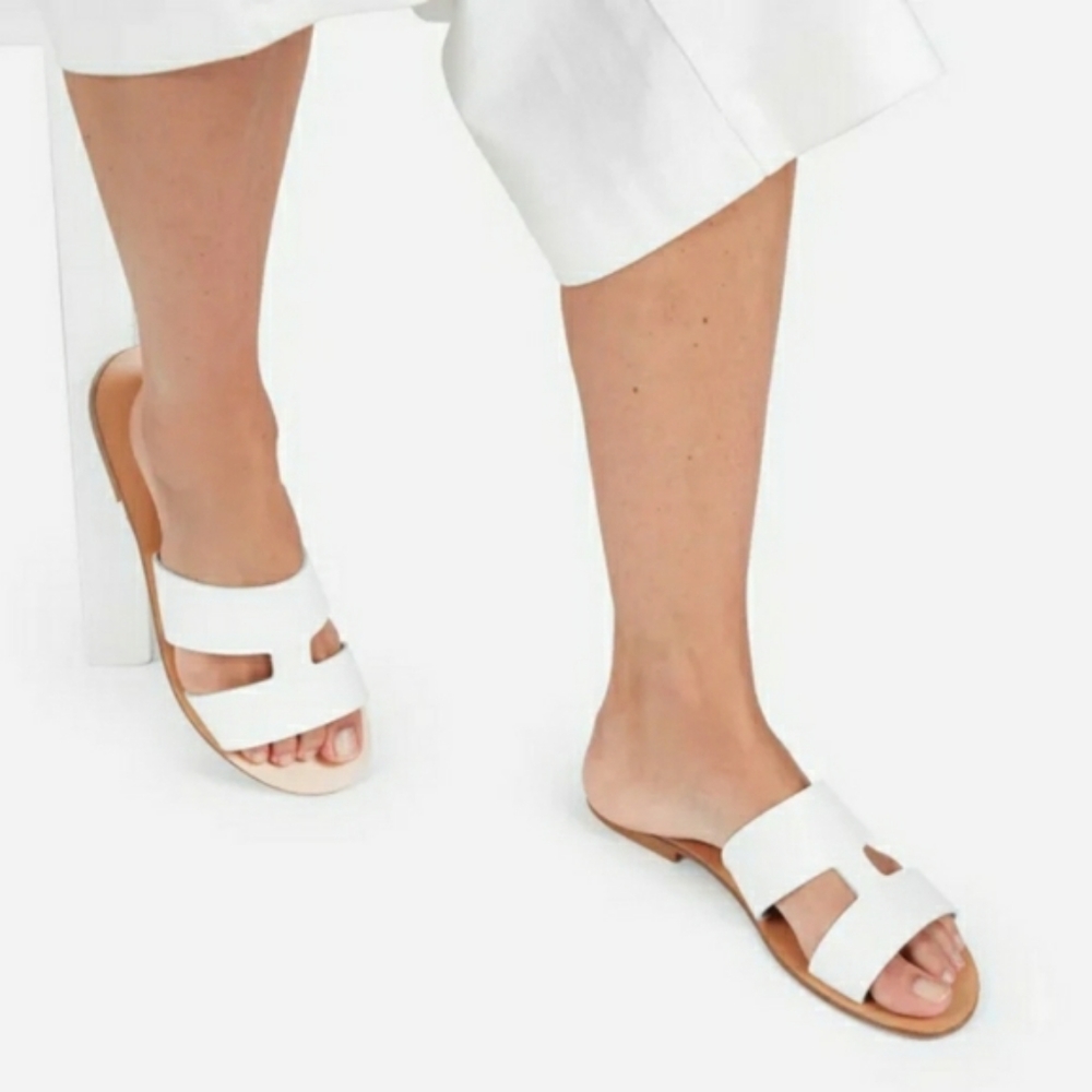 Everlane Bridge Sandal in Natural & White Sz 9